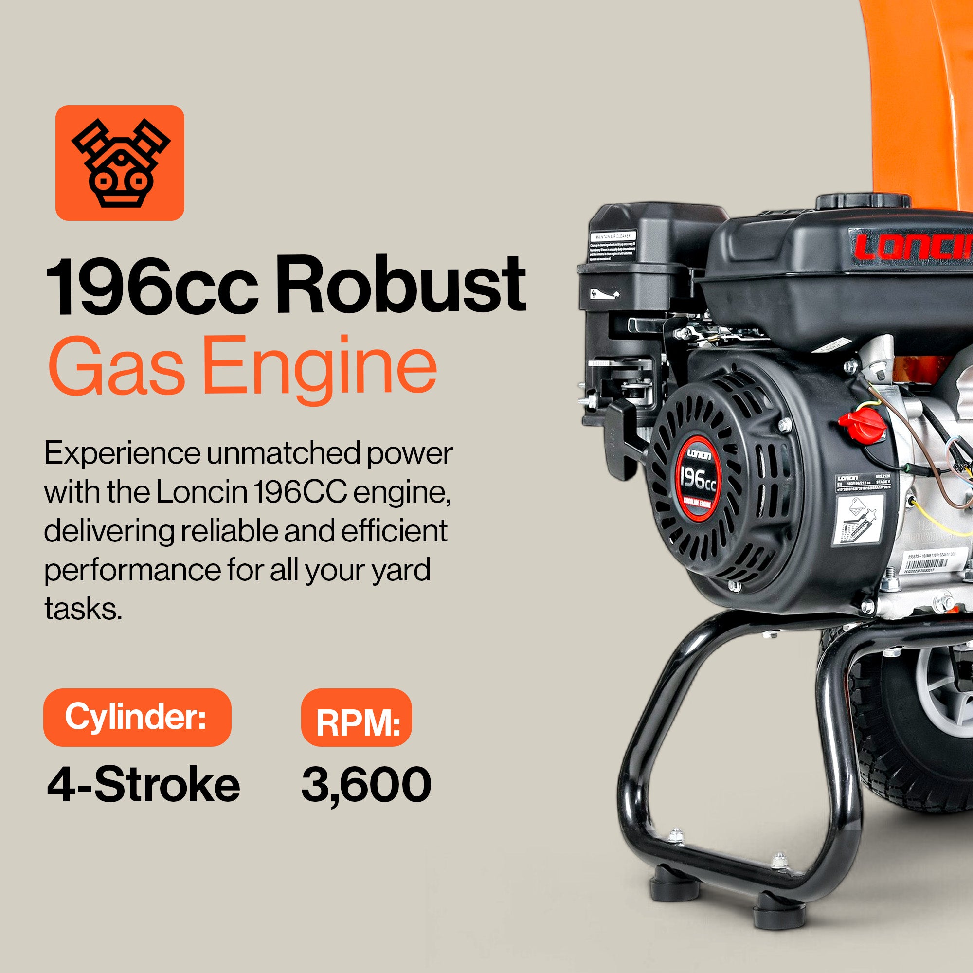 SuperHandy Mini Wood Chipper Shredder Mulcher Heavy Duty 196cc Compact Design 50mm Max Capacity