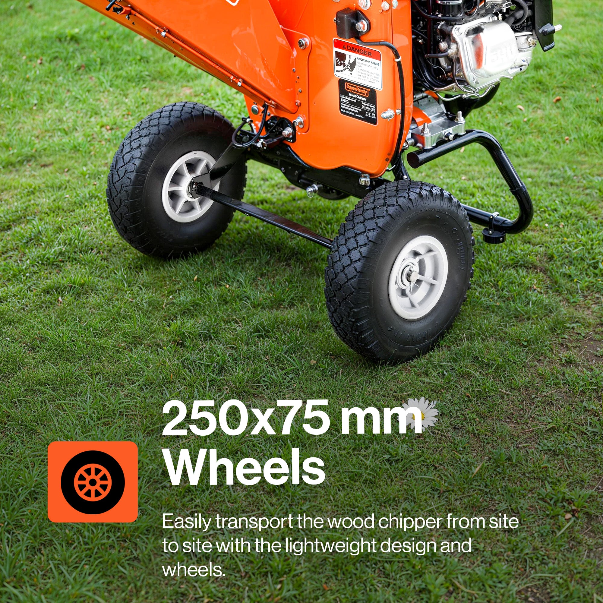 SuperHandy Mini Wood Chipper Shredder Mulcher Heavy Duty 196cc Compact Design 50mm Max Capacity