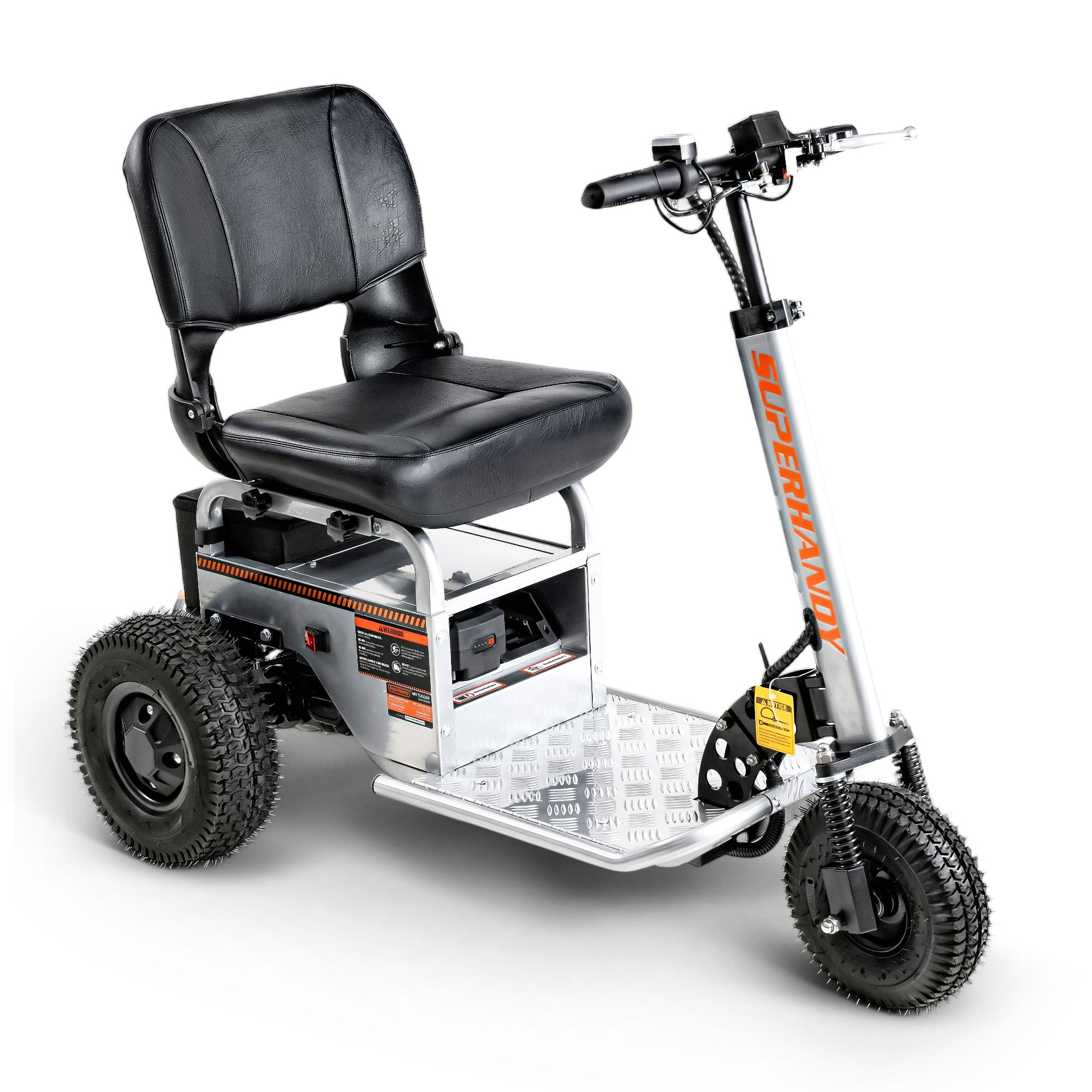 SuperHandy Electric Tugger Cart, Industrial Tow Tractor Riding Scooter - 1 Seater, 1200 kg Towing Cap, 160 kg load cap, 48V 2Ah Li-Ion Battery - For Warehouse Material & Mobility Personnel Transport
