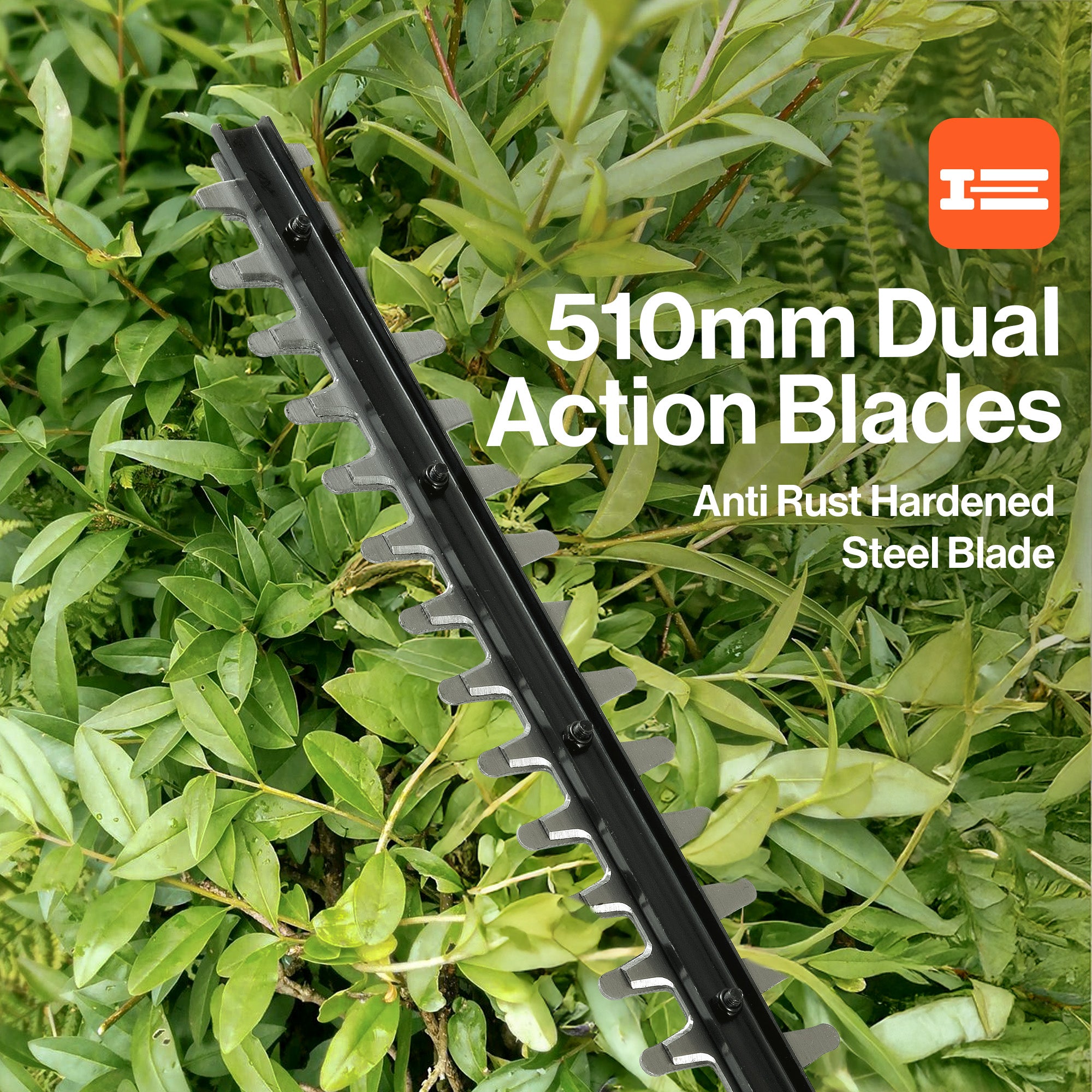 SuperHandy Electric Pole Hedge Trimmer, Extends to 2.7m - 550W Long Reach Cutter with 51cm Dual-Action Blade, 4-Position Adjustable Head, 16mm Cutting Capacity, 10m Cord, Lightweight 3.7kg