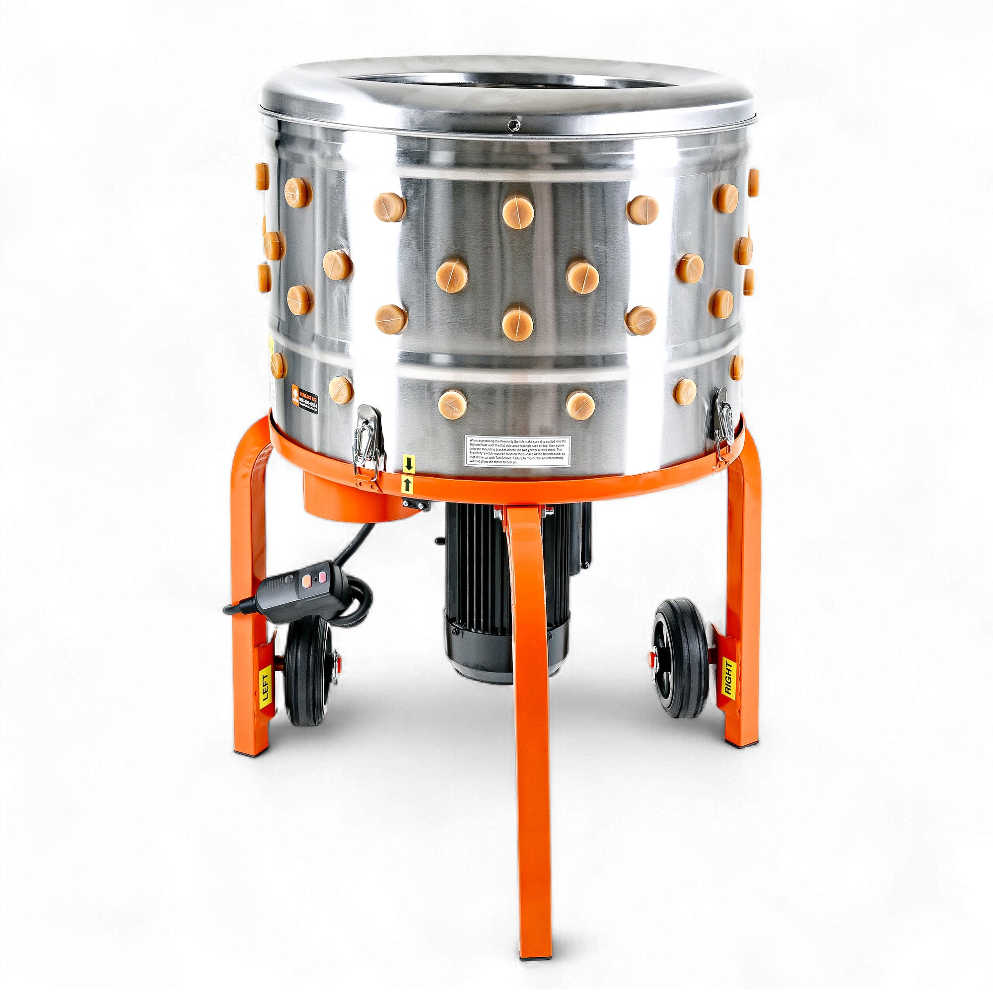 SuperHandy 800W Chicken Plucker 230VAC - Electric Stainless Steel Poultry Processing Machine with 92 Soft Fingers, 50cm Drum