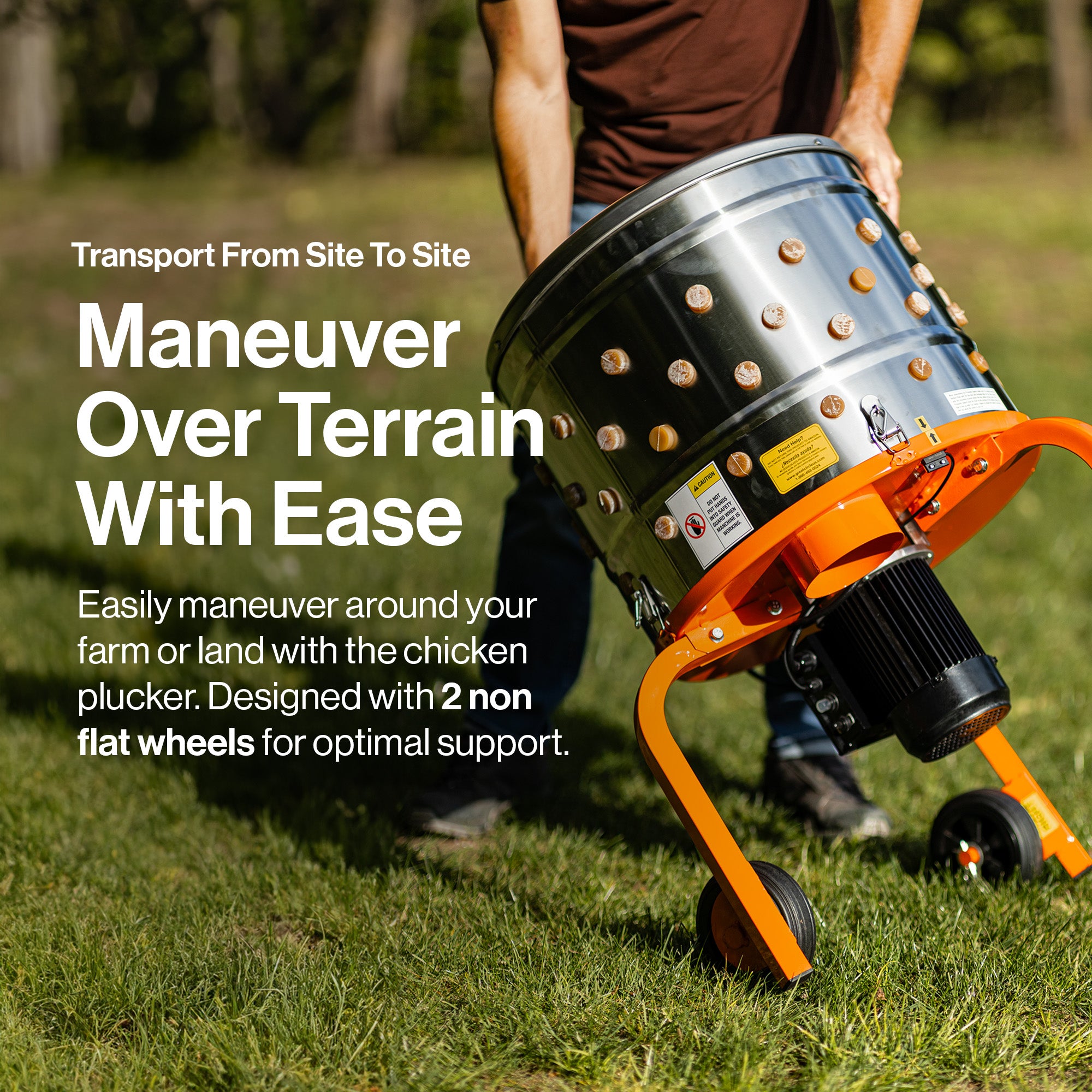 SuperHandy 800W Chicken Plucker 230VAC - Electric Stainless Steel Poultry Processing Machine with 92 Soft Fingers, 50cm Drum