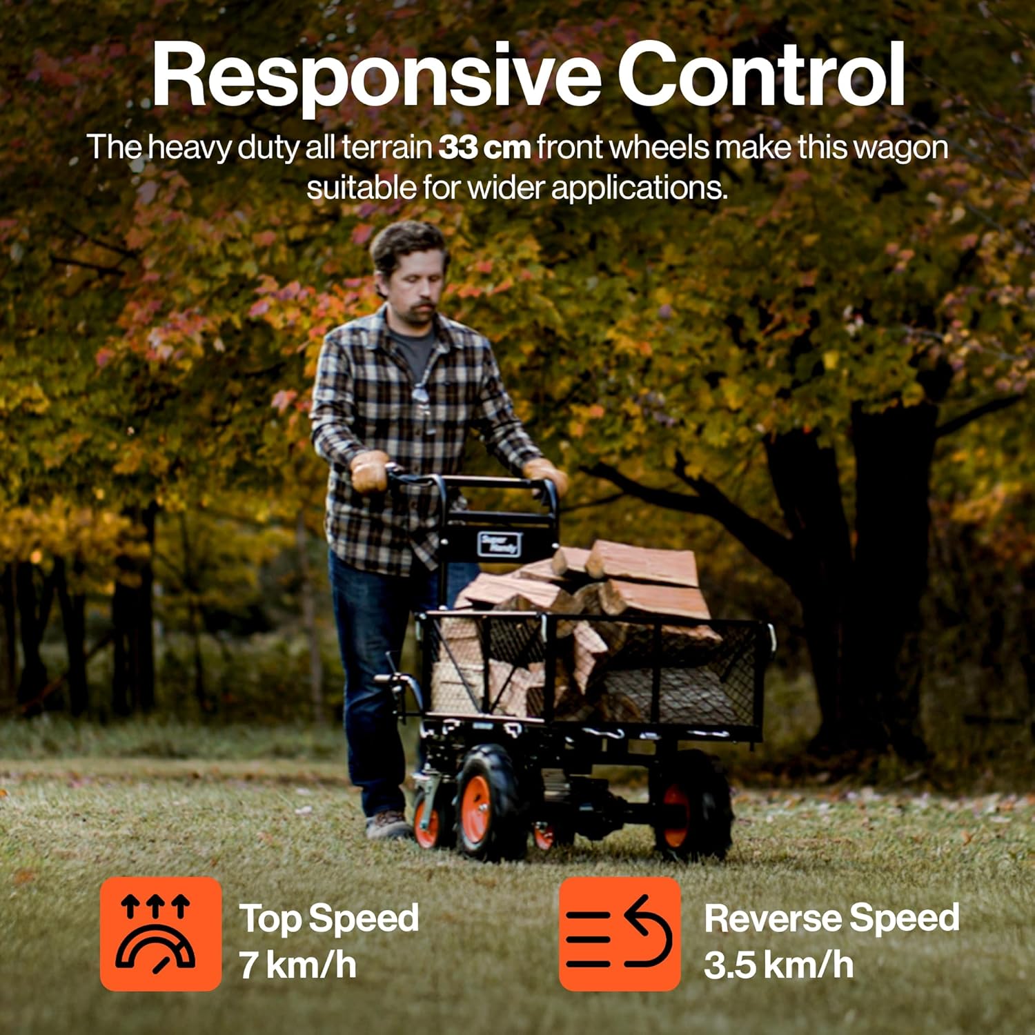 SuperHandy Utility Service Cart Power Wagon Wheelbarrow Electric 48V DC Li-Ion Powered 300 KG Load and 460 KG+ Hauling Capacity Farm and Garden All Purpose Modular Cargo Bed