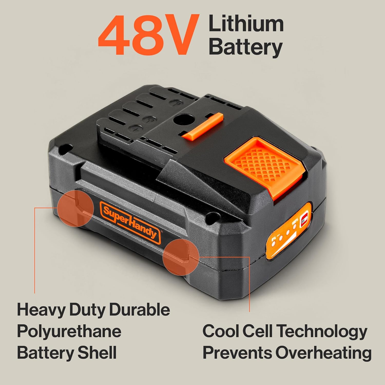 SuperHandy 48V DC Lithium-Ion Rechargeable Battery 2Ah - 88.8 Watt Hours for Scooters and Augers
