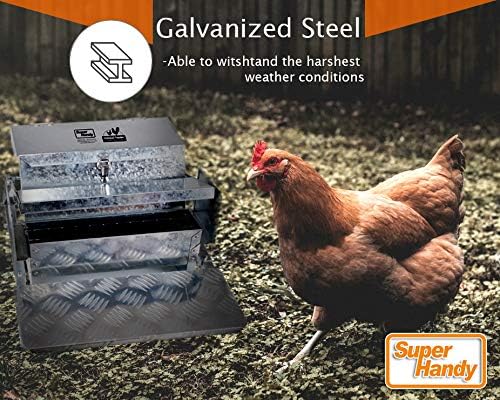 Superhandy Chicken Feeder Automatic 9kg Trough Feeds 6-12 Poultry Fowl Up to 10 Days