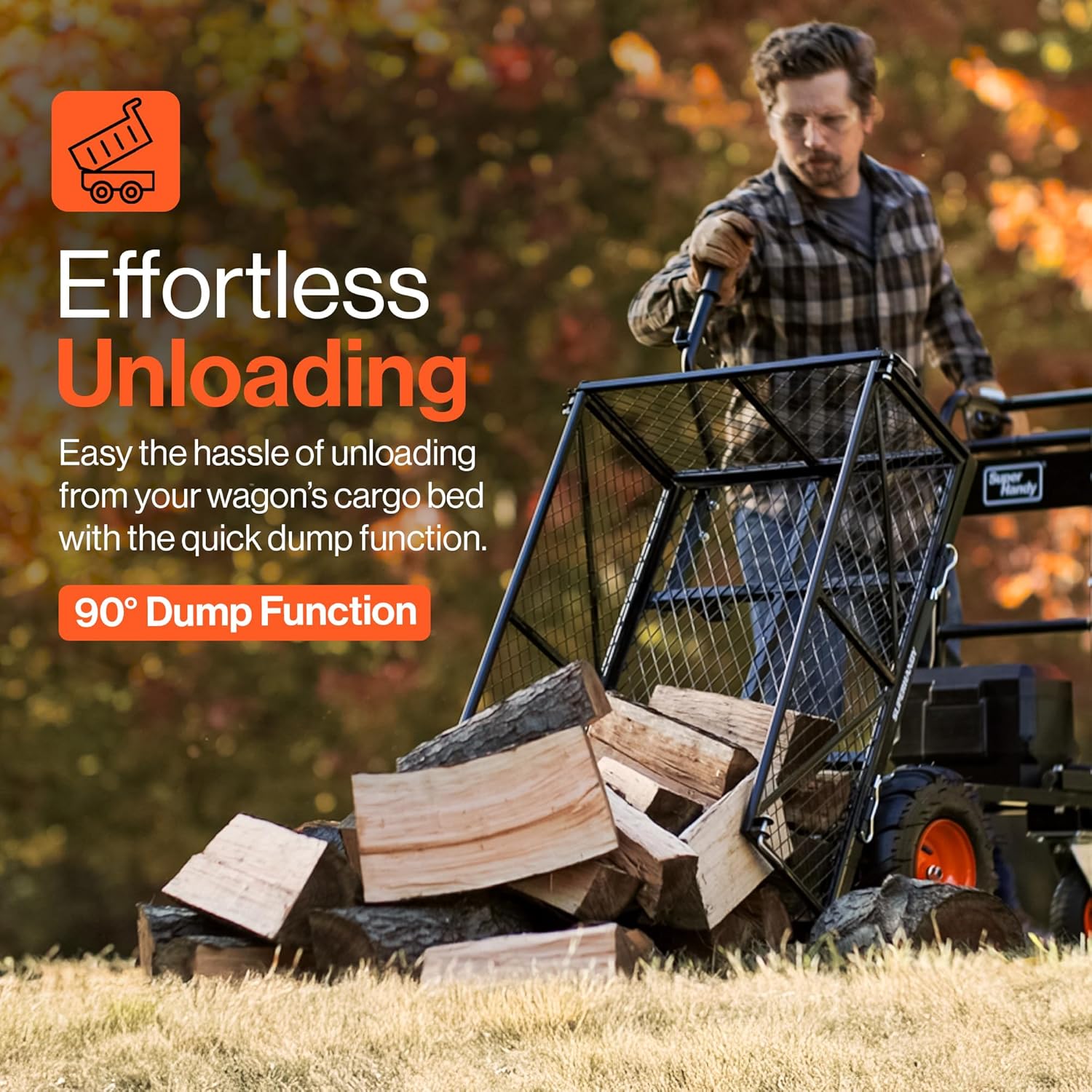 SuperHandy Utility Service Cart Power Wagon Wheelbarrow Electric 48V DC Li-Ion Powered 300 KG Load and 460 KG+ Hauling Capacity Farm and Garden All Purpose Modular Cargo Bed