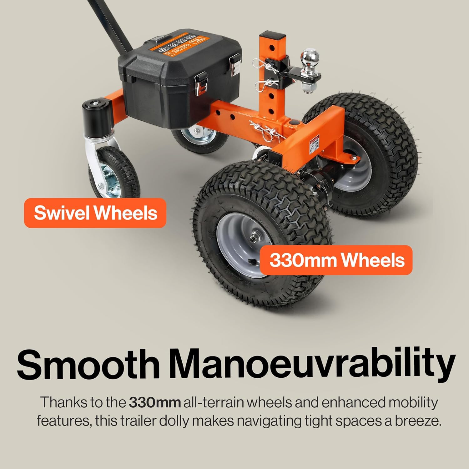 SuperHandy Electric Trailer Dolly 3600LBS Max Trailer Weight 600LB Max Tongue Weight DC 24V 800W 7Ah w/Heavy Duty Commercial 2" Ball Hitch Mount