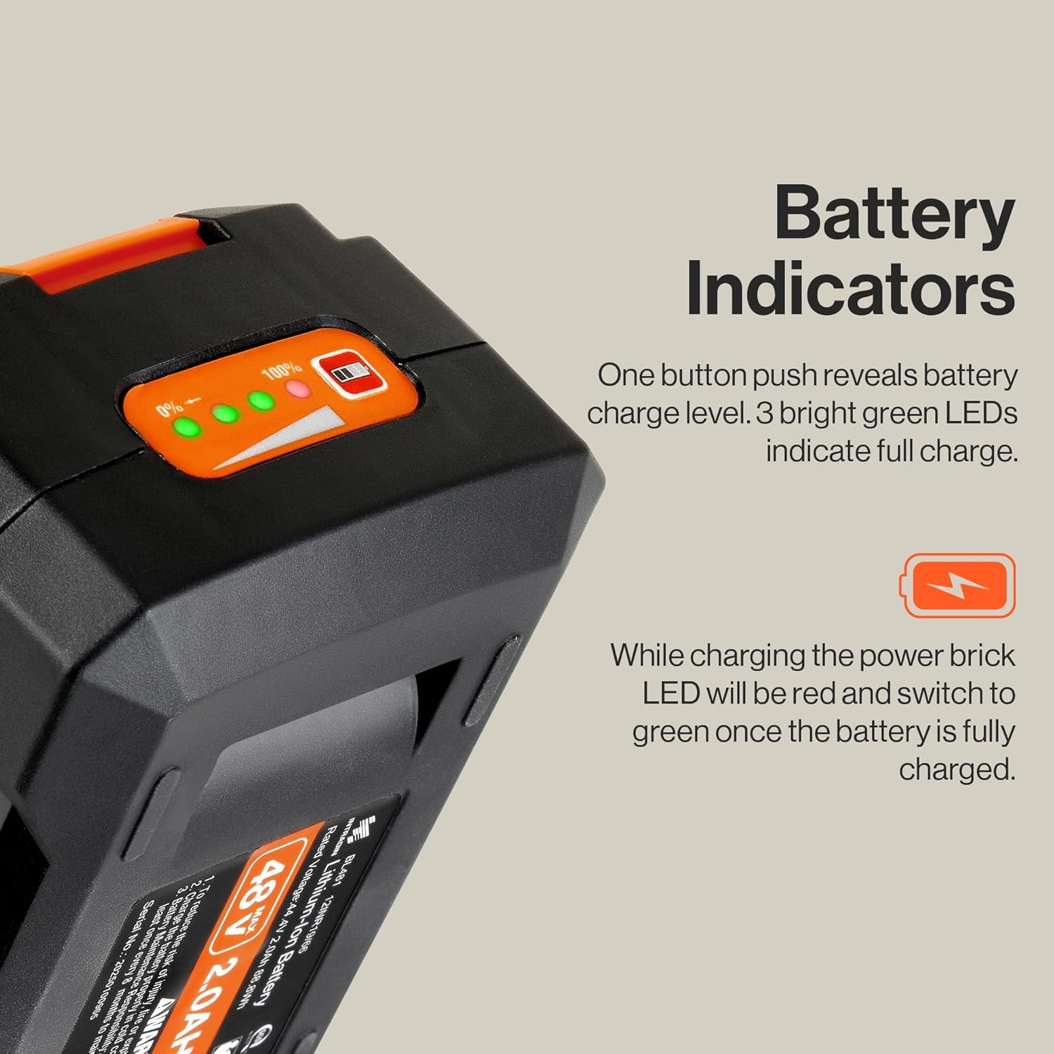 SuperHandy 48V DC Lithium-Ion Rechargeable Battery 2Ah - 88.8 Watt Hours for Scooters and Augers