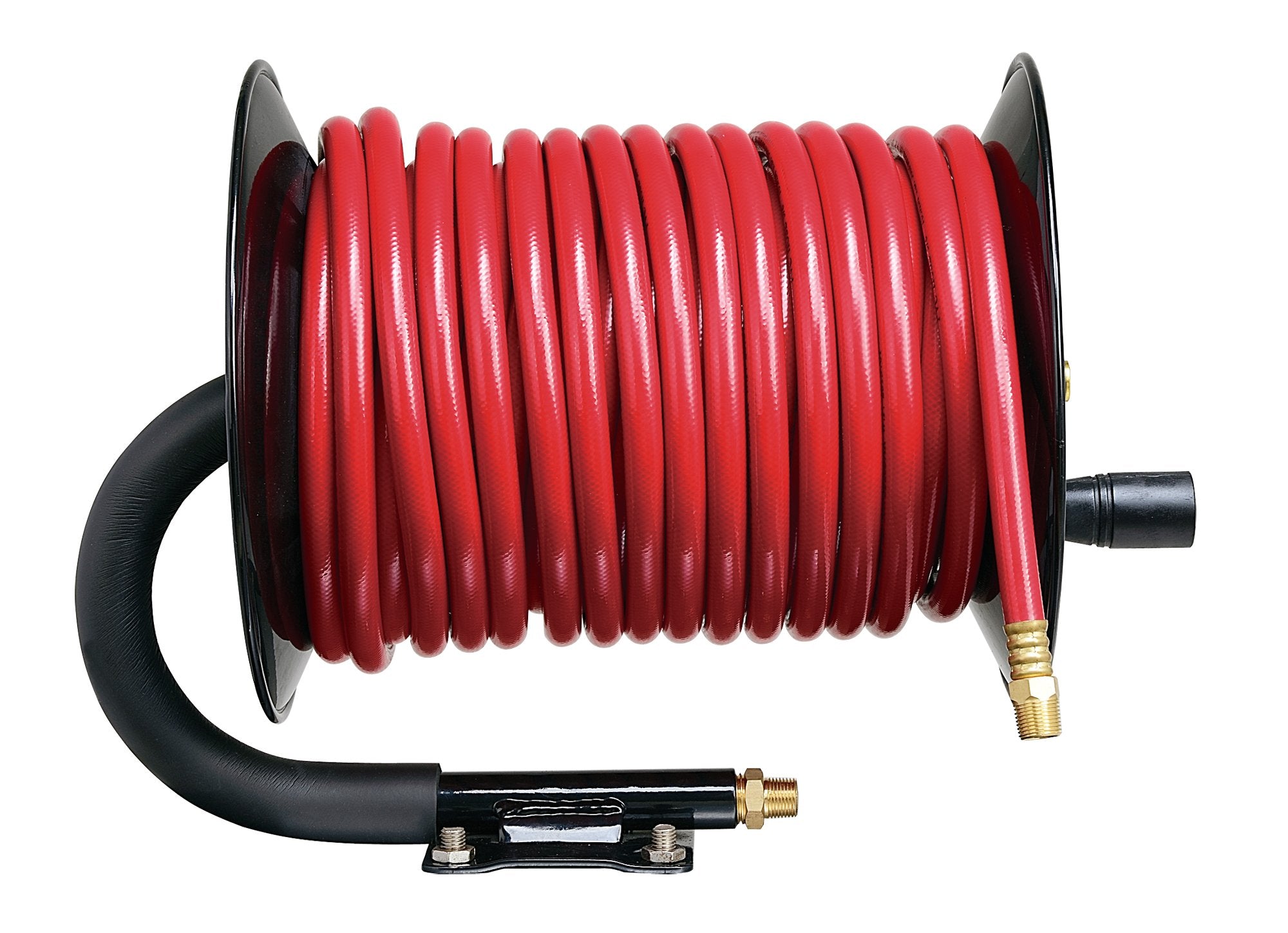 ReelWorks Air Hose Reel Tool Retractable Hand Crank 9.5mm x 30m 20 Bar Max Heavy Duty Steel Construction (Hose Not Included)