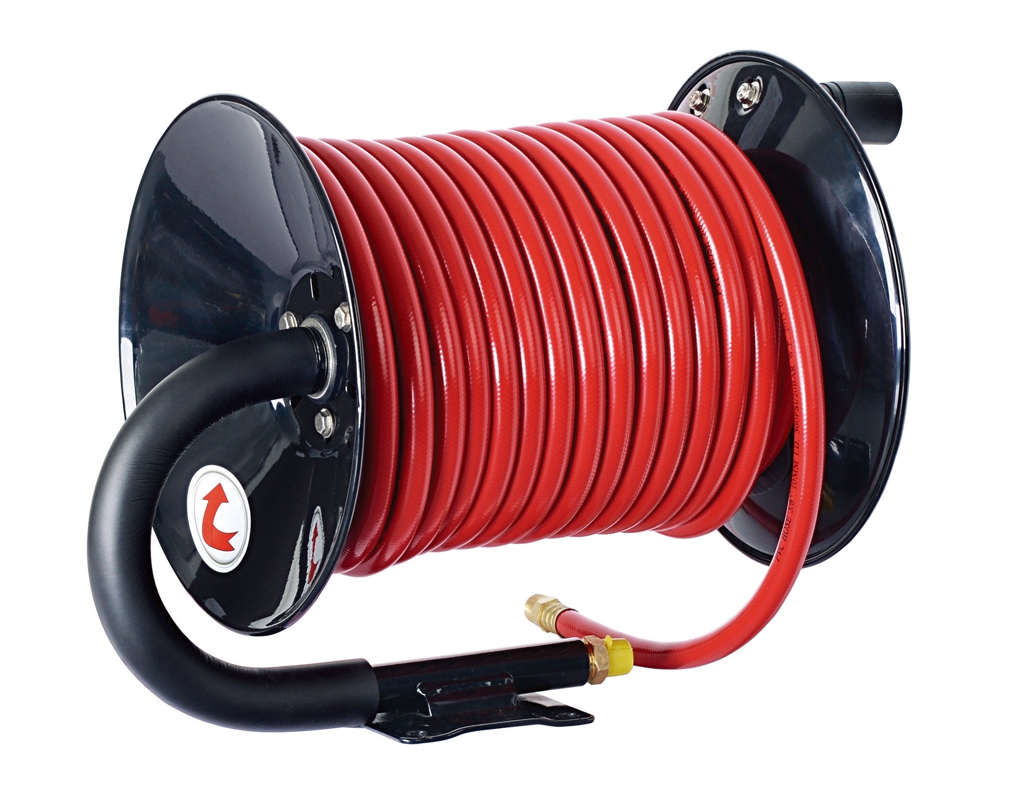 ReelWorks Air Hose Reel Tool Retractable Hand Crank 9.5mm x 30m 20 Bar Max Heavy Duty Steel Construction (Hose Not Included)