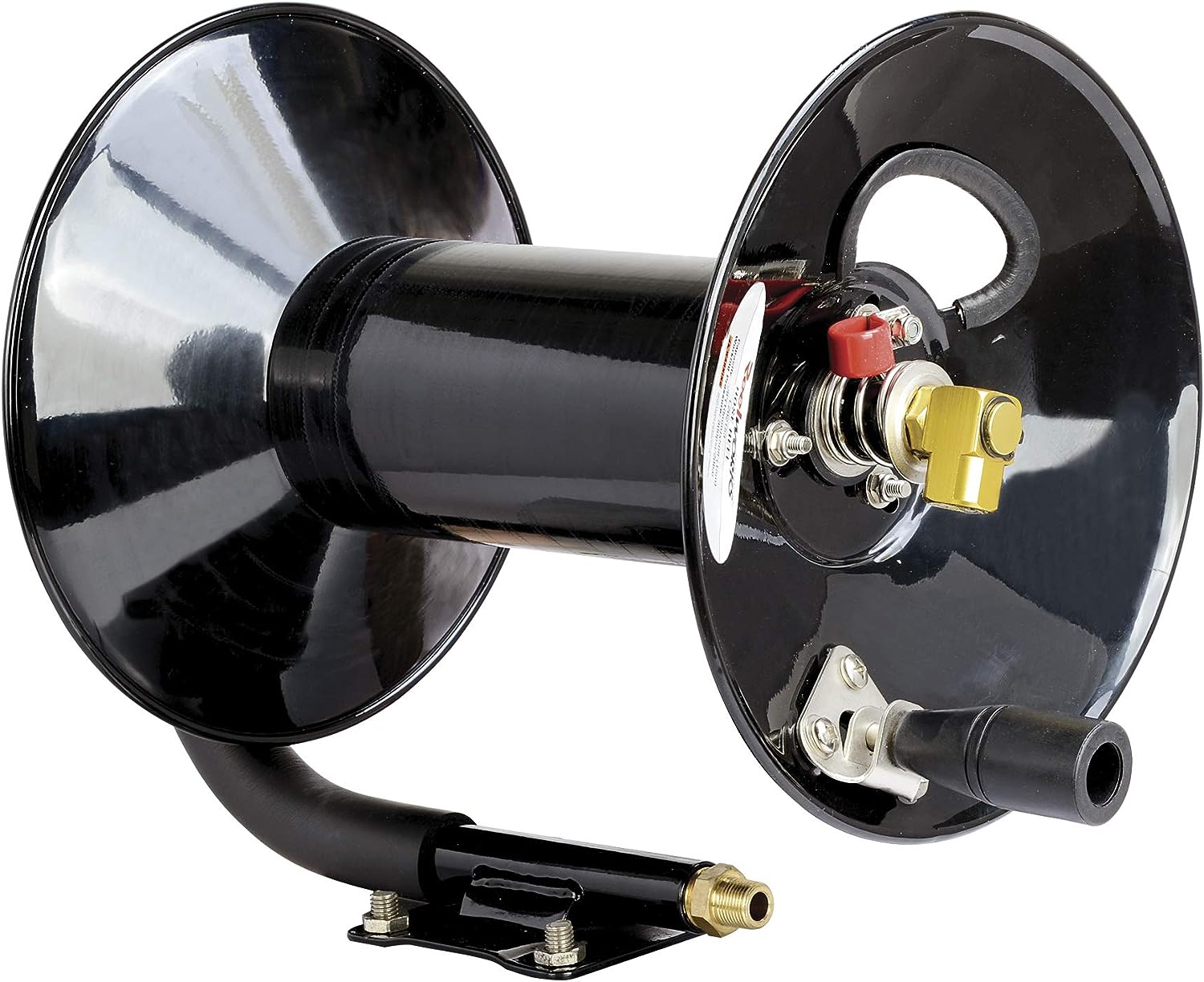 Goodyear Industrial Retractable Air Hose Reel- 1/2in x 65ft, 300 PSI Max, 3/8 in NPT Connections, Single Arm