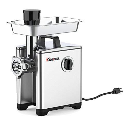 Kitchener Meat Grinder Sausage Stuffer Elite 1/2 HP 240 LBS Per/Hr 370 Watts Electric Super Heavy Duty Aluminum Body Commercial Grade Stainless Steel Cutlery Feeding Tray & Neck - Great Circle UK