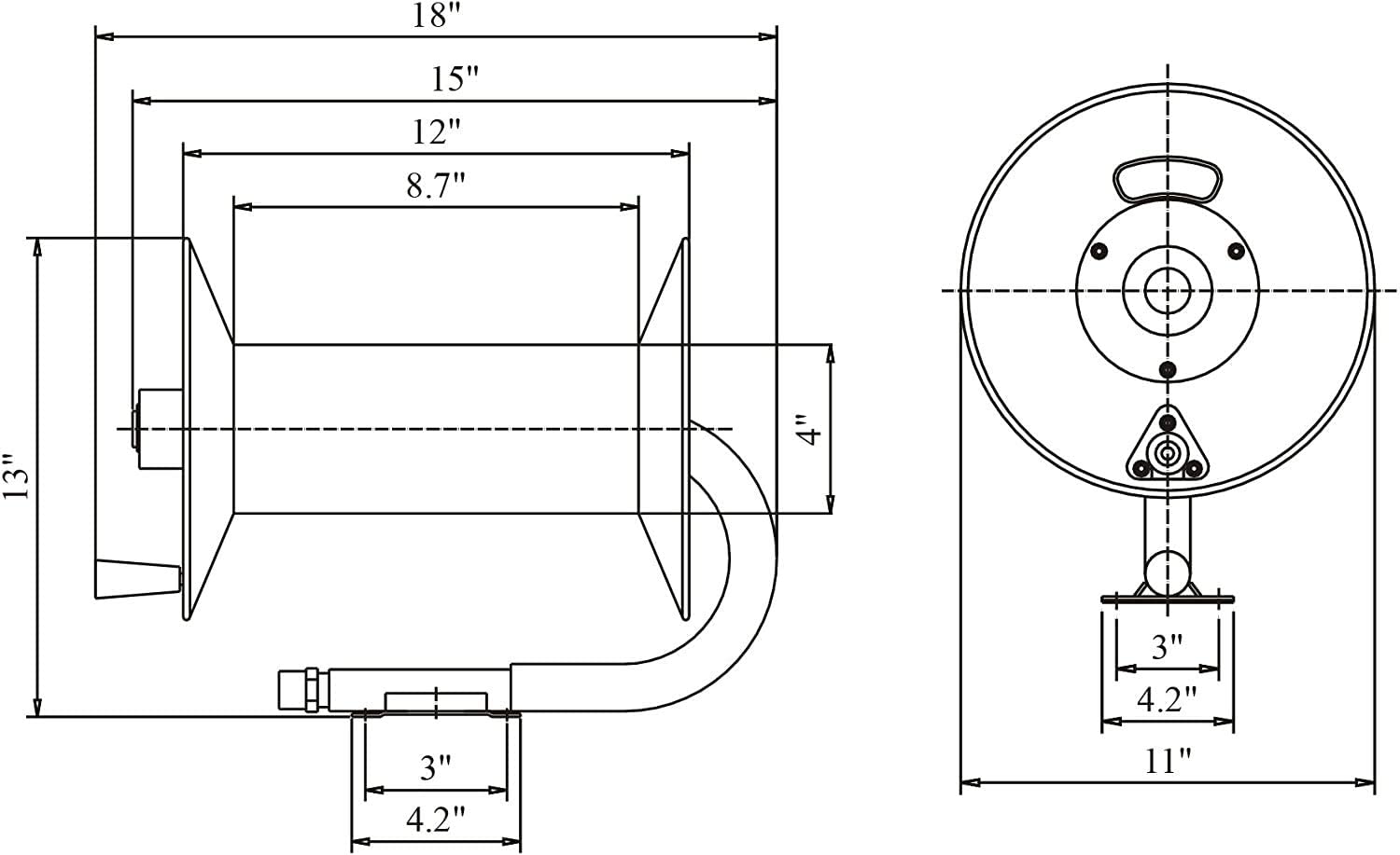 SuperHandy Air Hose Hand Crank Reel 3/8" Inch x 30m - Great Circle UK
