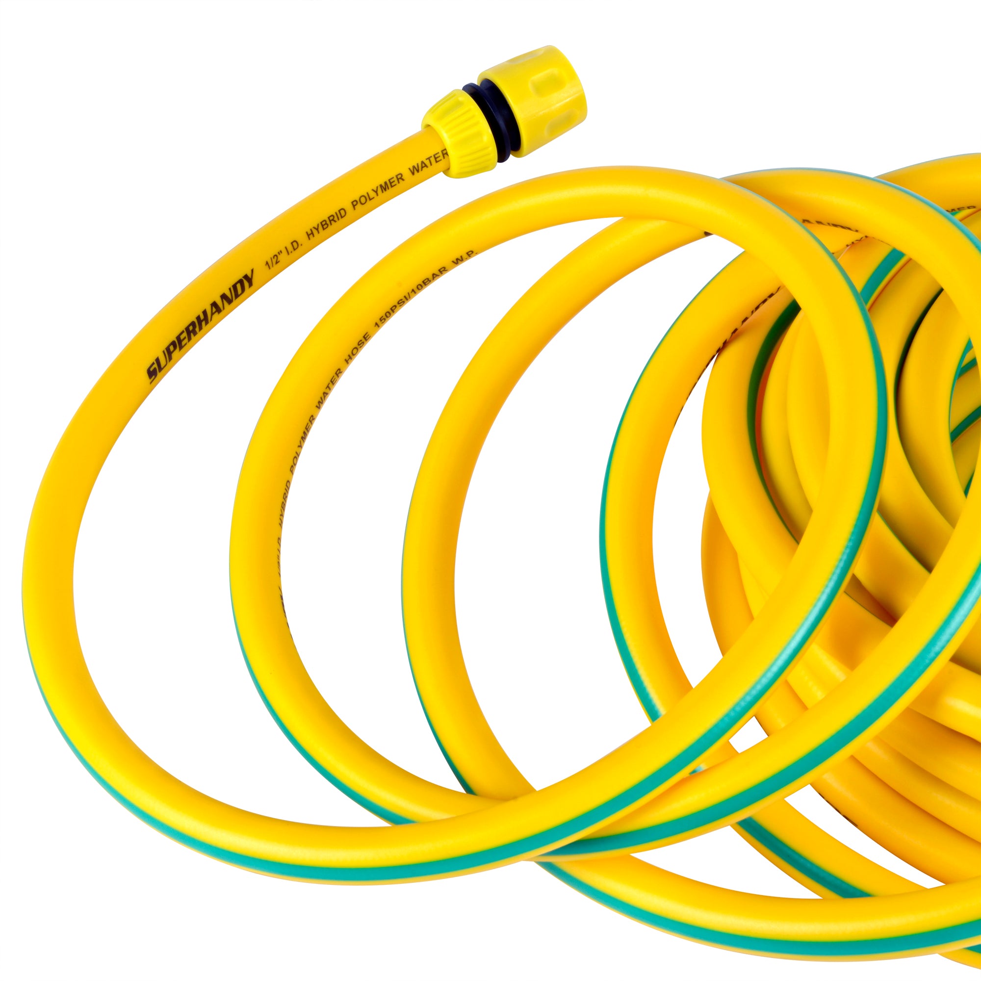 SuperHandy Garden Water Hose 13mm x 15m Heavy Duty Commercial Grade Ultra Flex Hybrid Polymer Hose, Max Pressure 150 PSI/10 BAR with 3/4" Plastic Connector