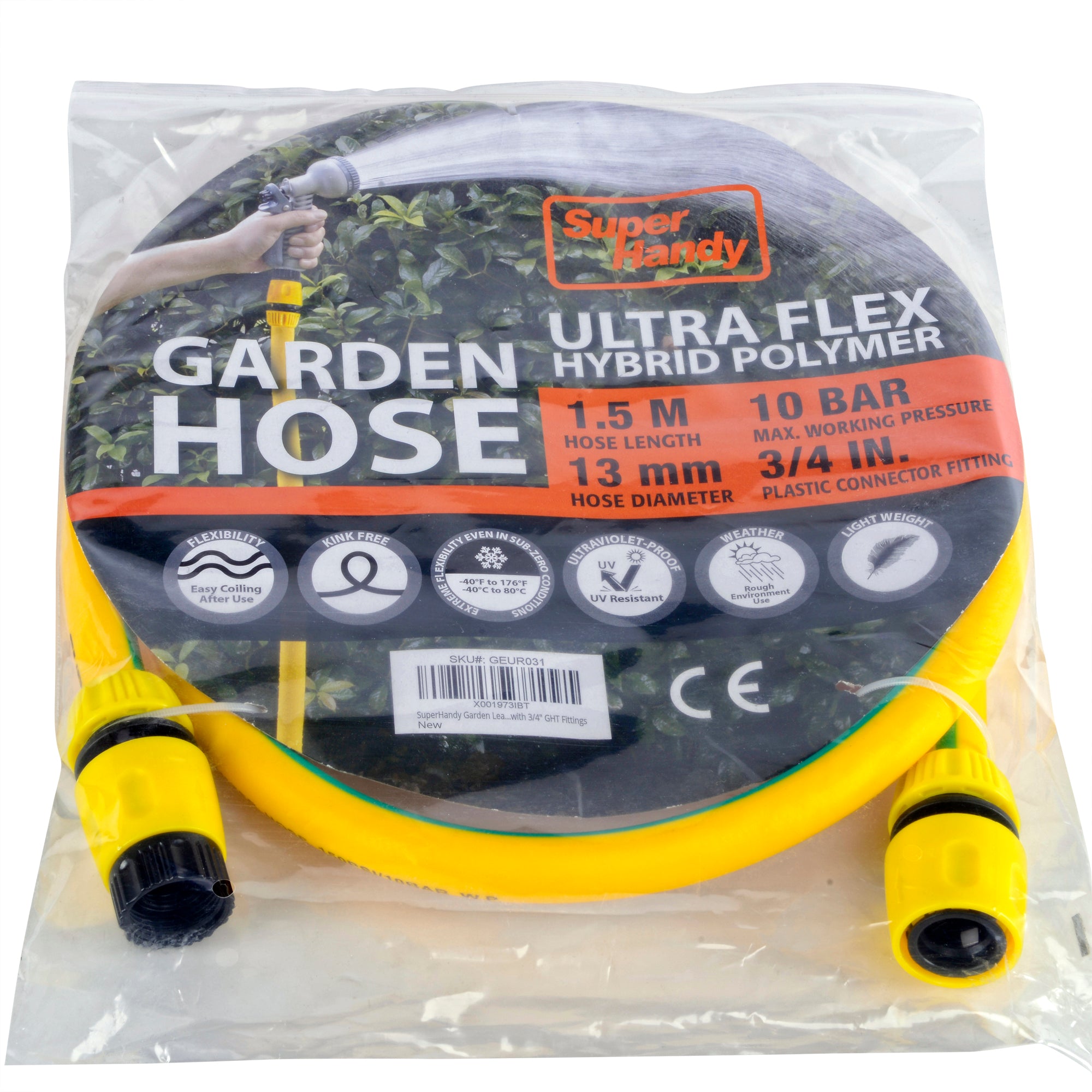 SuperHandy Garden Water Hose 13mm(1/2") x 1.5m(5'ft)