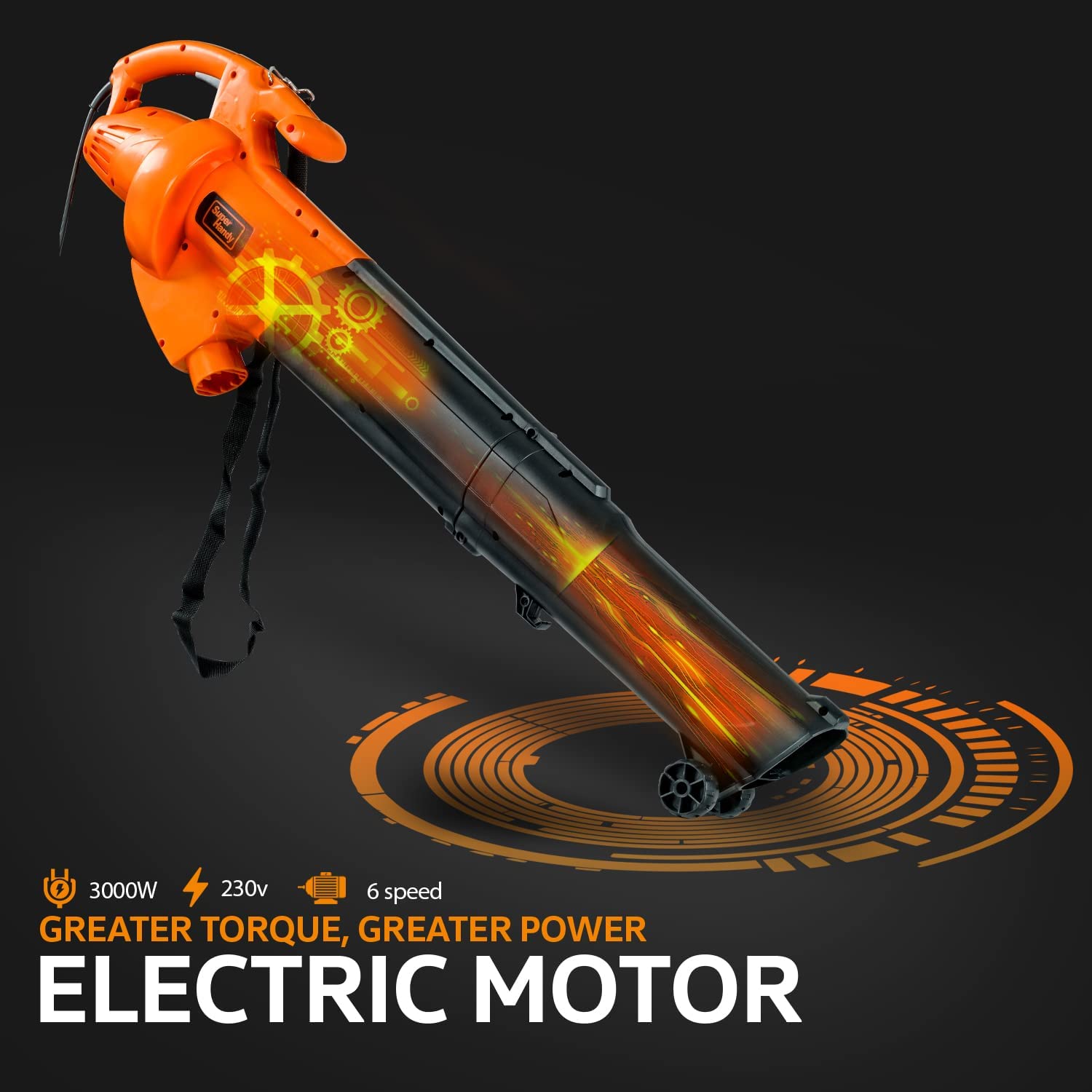 SuperHandy 3 in 1 Leaf Blower, Vacuum and Mulcher Electric 230V 12-Amp Corded Debris Duster 220MPH