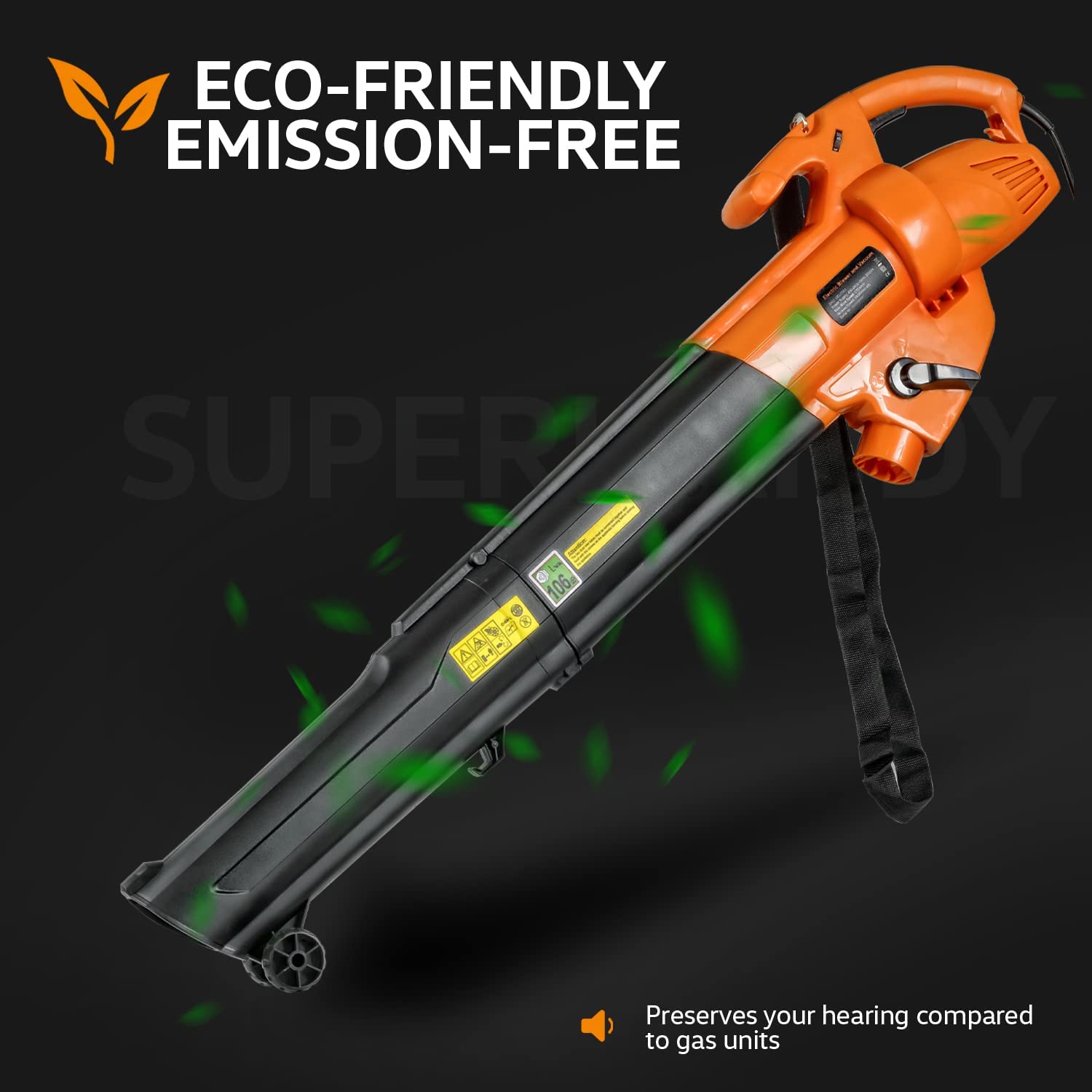 SuperHandy 3 in 1 Leaf Blower, Vacuum and Mulcher Electric 230V 12-Amp Corded Debris Duster 220MPH