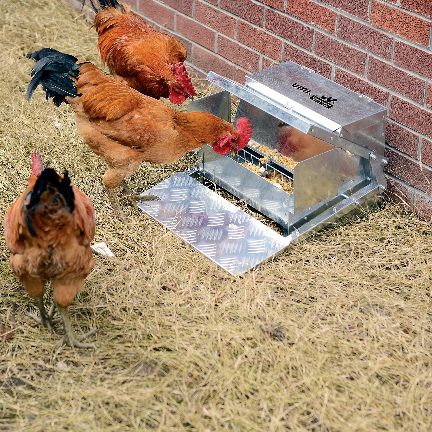 Superhandy Chicken Feeder Automatic 9kg Trough Feeds 6-12 Poultry Fowl Up to 10 Days