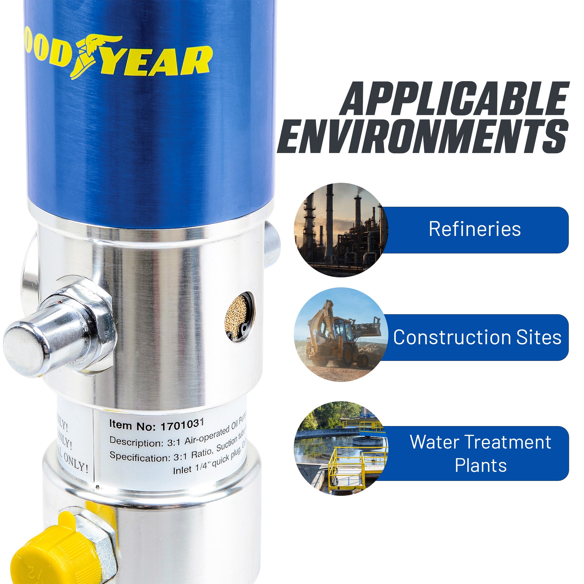 Oil Transfer Pump Air Operated Pneumatic 3.2 Gpm, 12 Lpm Pro Heavy Duty Double Action 3:1 Fast High Flow Rate For Sae130 Oils, Fluids