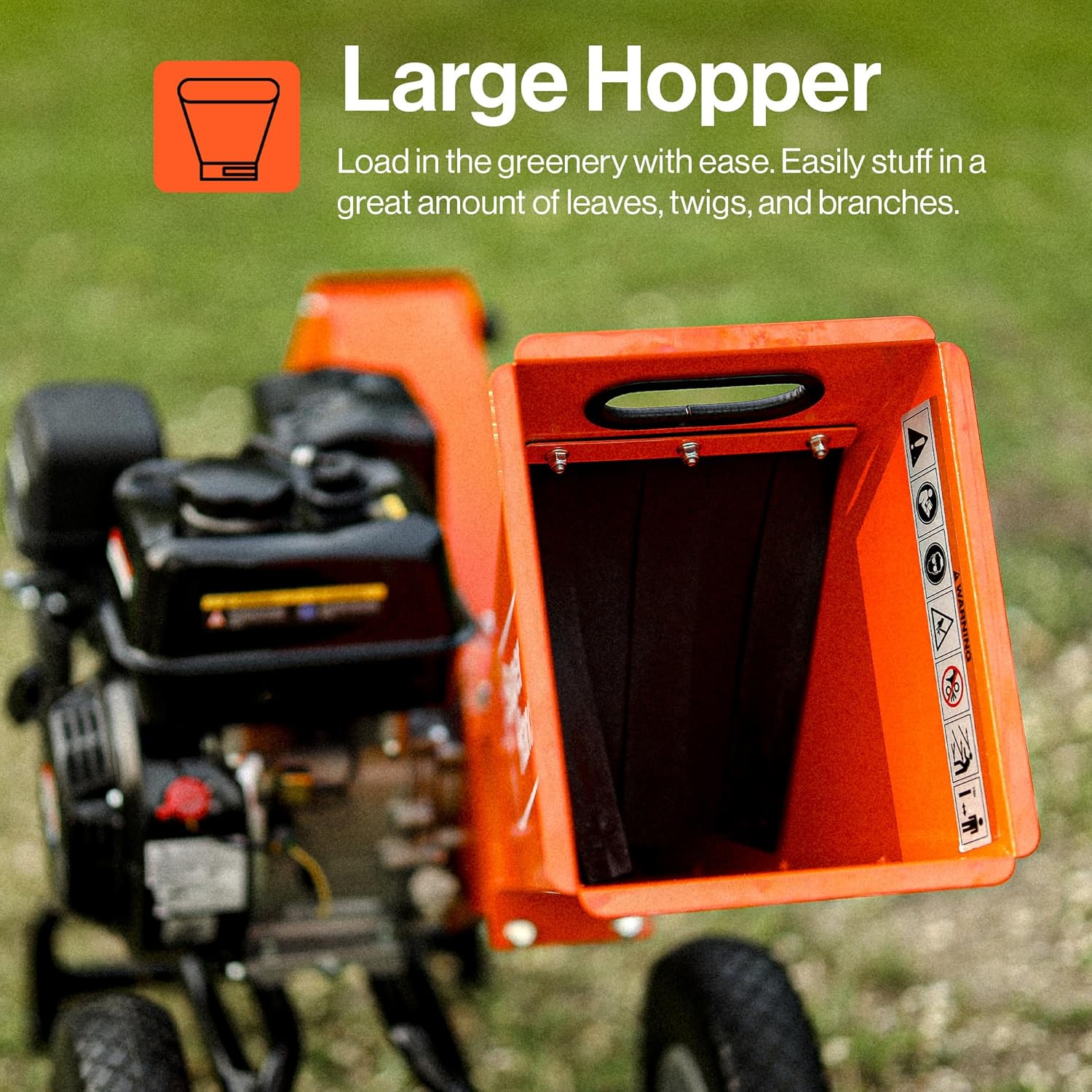 SuperHandy Wood Chipper Shredder Mulcher 196cc Motor Engine Heavy Duty Compact Rotor Assembly Design 5cm Max Capacity Aids in Fire Prevention and Building Firebreaks