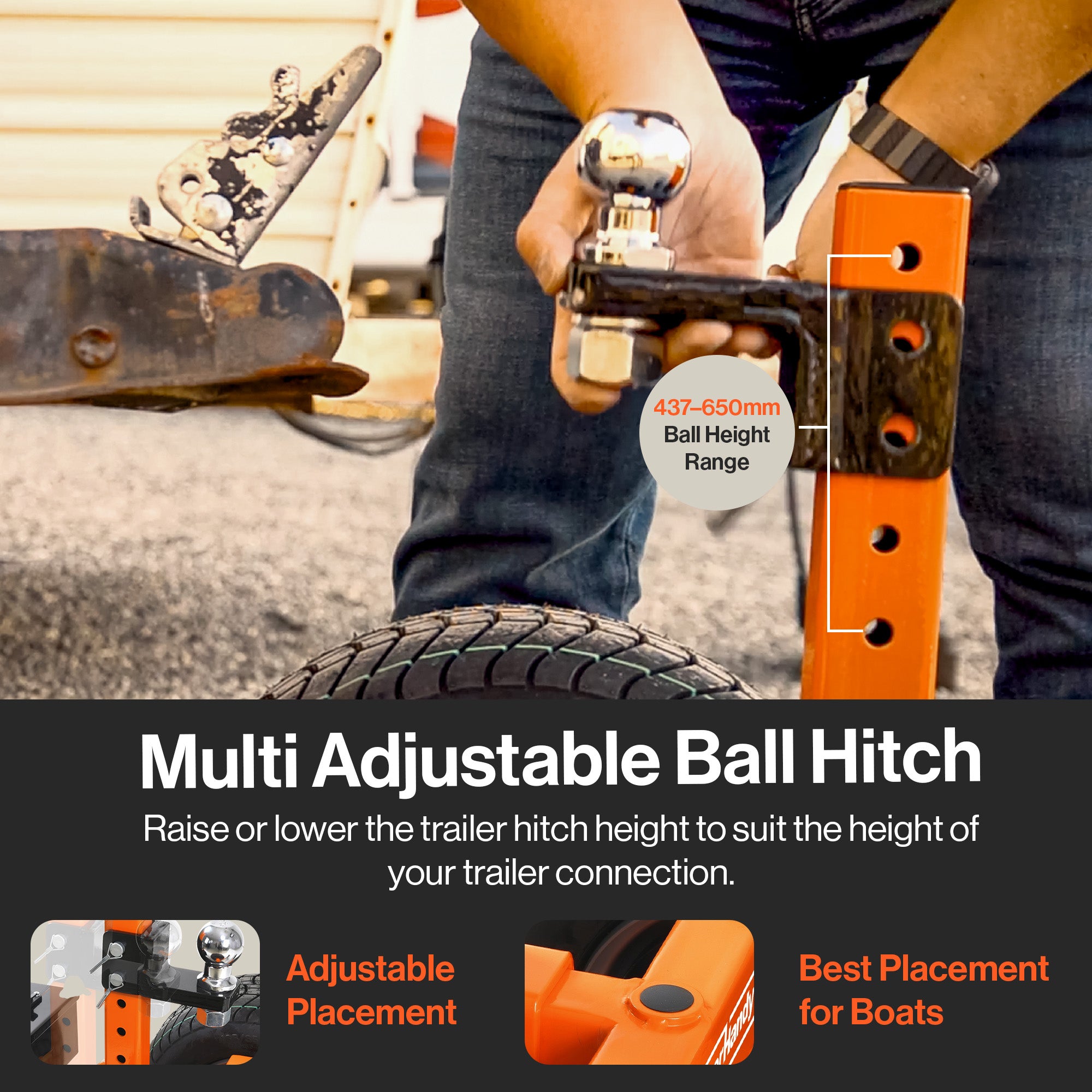 SuperHandy Electric Trailer Dolly Super-Duty 7500lbs Max Trailer Weight, 5500lbs for Boats, 1100lbs Tongue Weight, All-Terrain Wheels Ideal for RVs, Toy Haulers, Car Trailers, and Campers