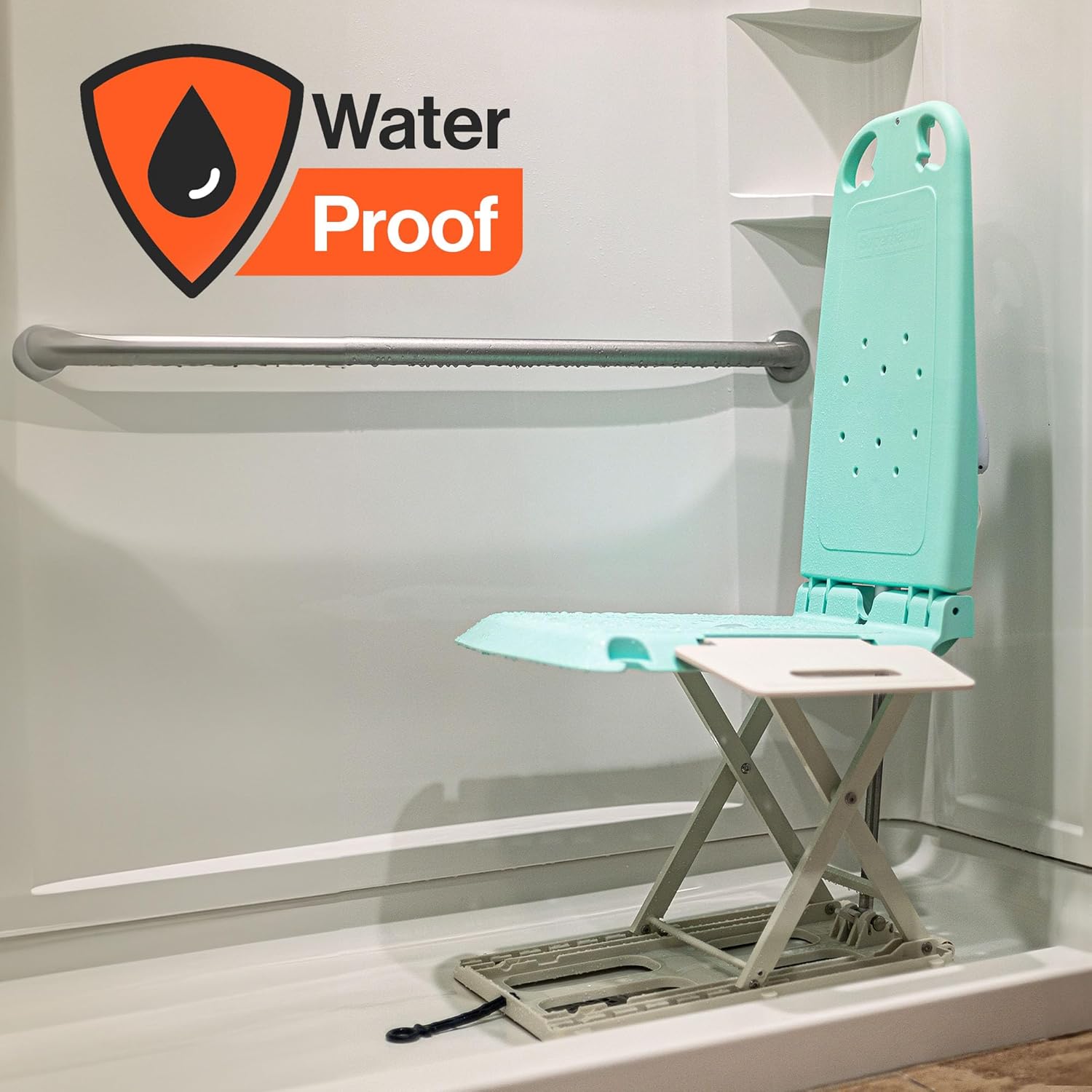 SuperHandy GoRise LT Portable Floor & Bath Lift - Lightweight, Foldable, 150 Kg Capacity, Waterproof, Ergonomic Seat with Removable Panels, 8.6 Kg [Patent Pending]