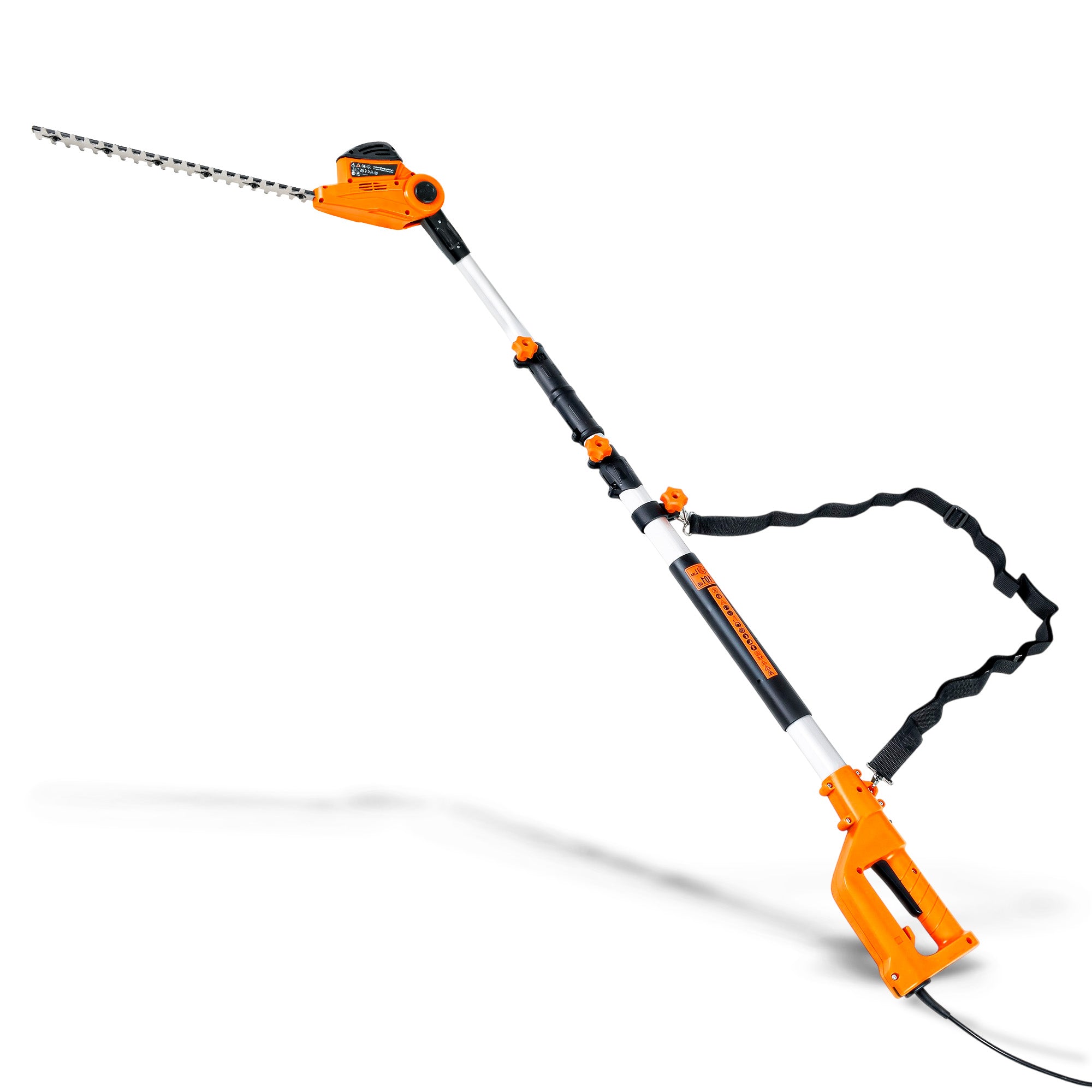 SuperHandy Electric Pole Hedge Trimmer, Extends to 2.7m - 550W Long Reach Cutter with 51cm Dual-Action Blade, 4-Position Adjustable Head, 16mm Cutting Capacity, 10m Cord, Lightweight 3.7kg