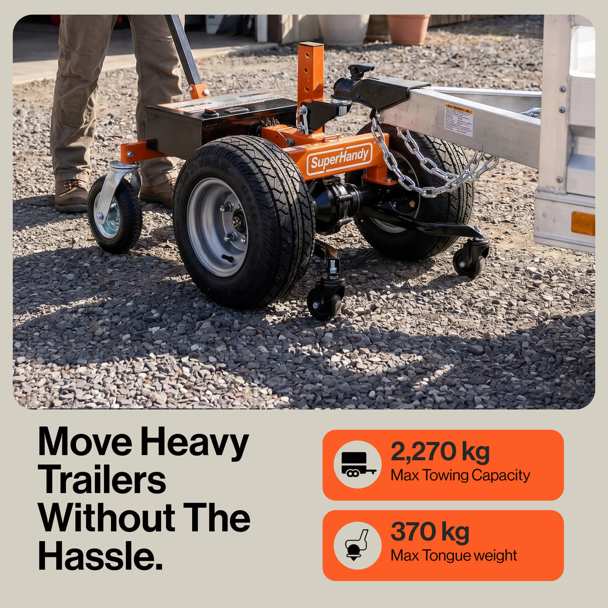 SuperHandy Electric Trailer Dolly, 5000lb Max Towing Capacity,830 LB/370 KG Max Tongue Weight, Adjustable Hitch Height for RVs, Boat, Car Trailer, and Camper