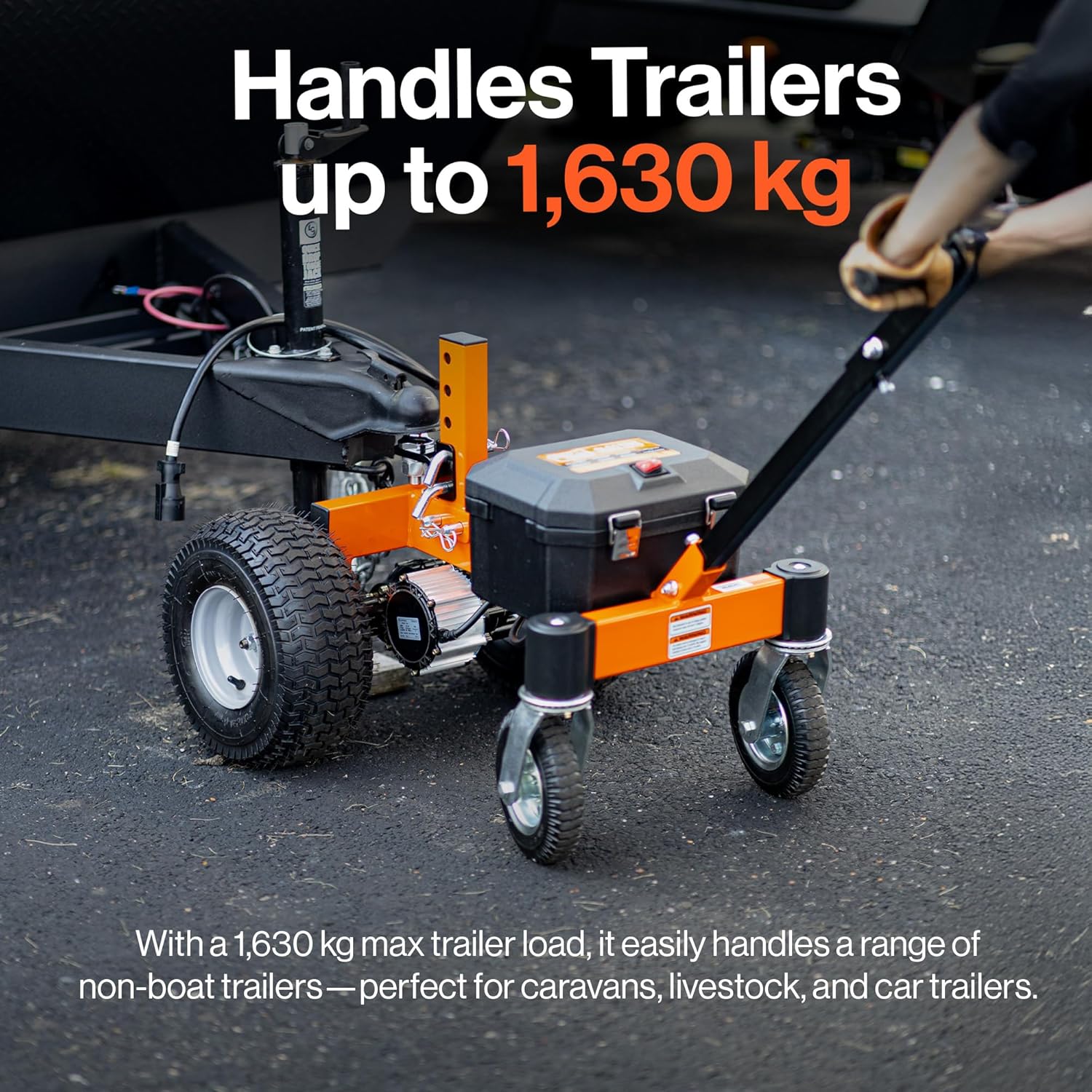 SuperHandy Electric Trailer Dolly 3600LBS Max Trailer Weight 600LB Max Tongue Weight DC 24V 800W 7Ah w/Heavy Duty Commercial 2" Ball Hitch Mount