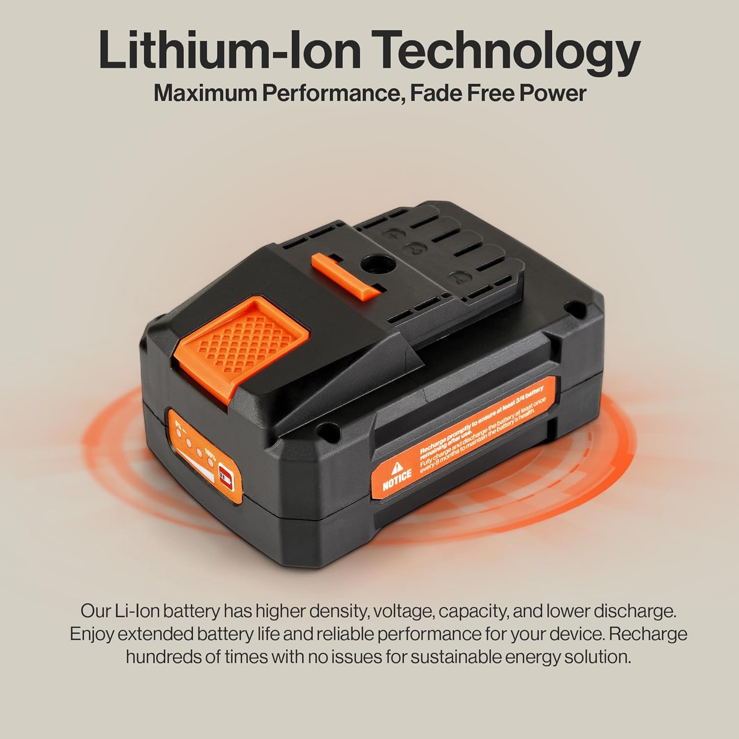 SuperHandy 48V DC Lithium-Ion Rechargeable Battery 2Ah - 88.8 Watt Hours for Scooters and Augers