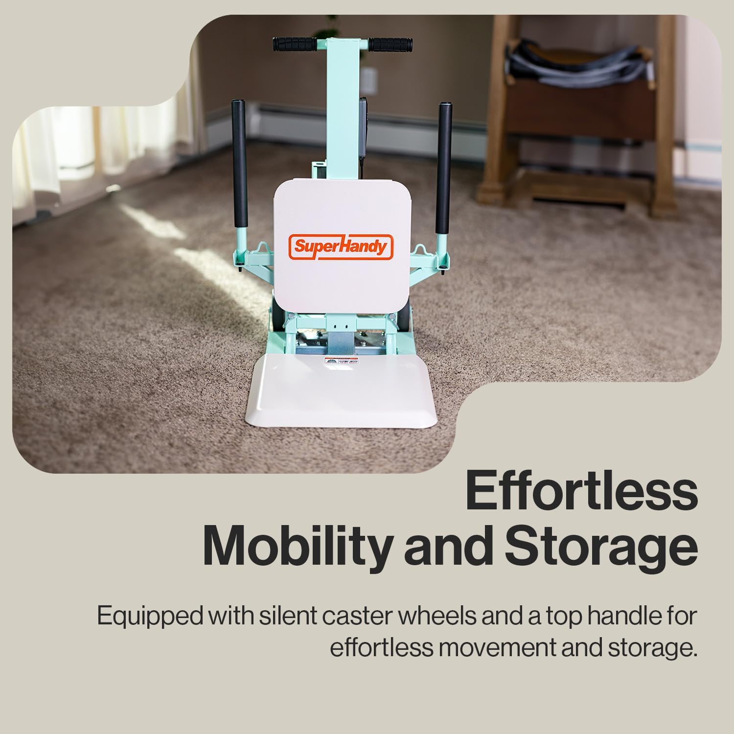 SuperHandy GoRise FC Electric Floor to Chair Lift for Seniors and People with Disabilities - 180 Kg Capacity, Seating Transfer Assistance, Magnetic Remote [Patent Pending]