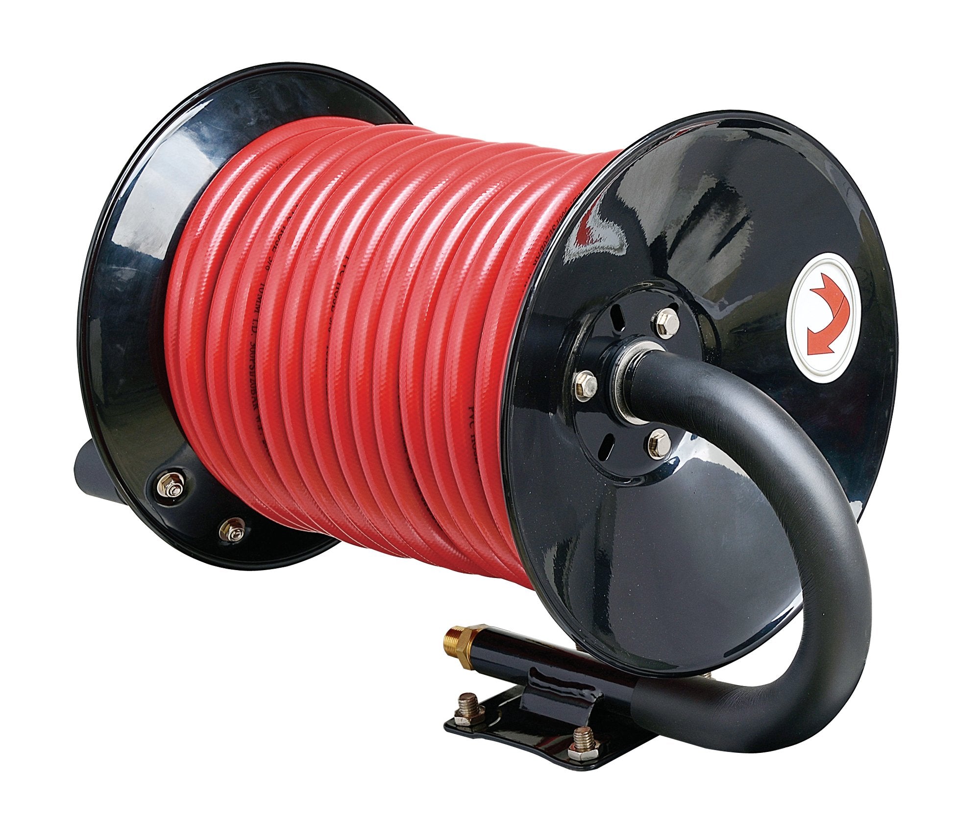 ReelWorks Air Hose Reel Tool Retractable Hand Crank 9.5mm x 30m 20 Bar Max Heavy Duty Steel Construction (Hose Not Included)