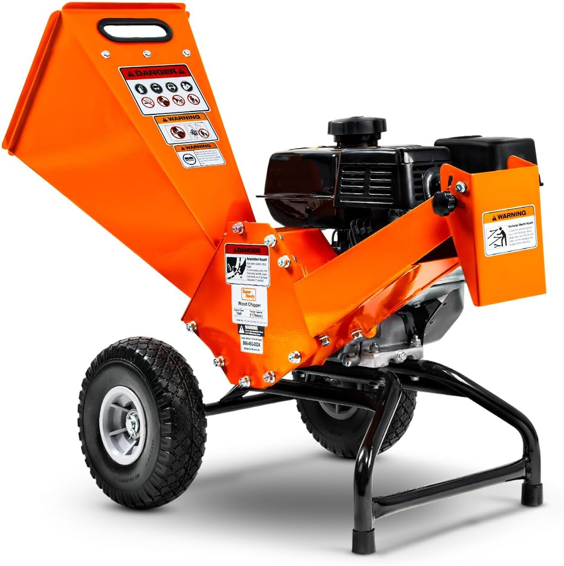 SuperHandy Wood Chipper Shredder Mulcher 196cc Motor Engine Heavy Duty Compact Rotor Assembly Design 5cm Max Capacity Aids in Fire Prevention and Building Firebreaks