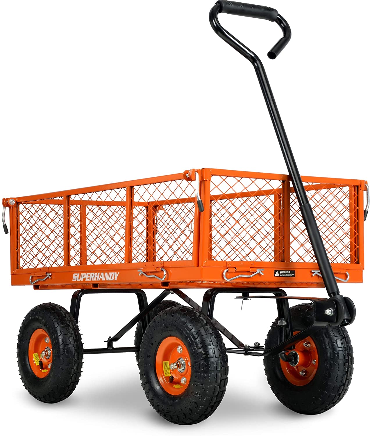 SuperHandy Wagon Utility Cart Hand Truck Manual Heavy Duty Lawn Garden with Removable Side Meshes 400 lbs Max Capacity - Great Circle UK