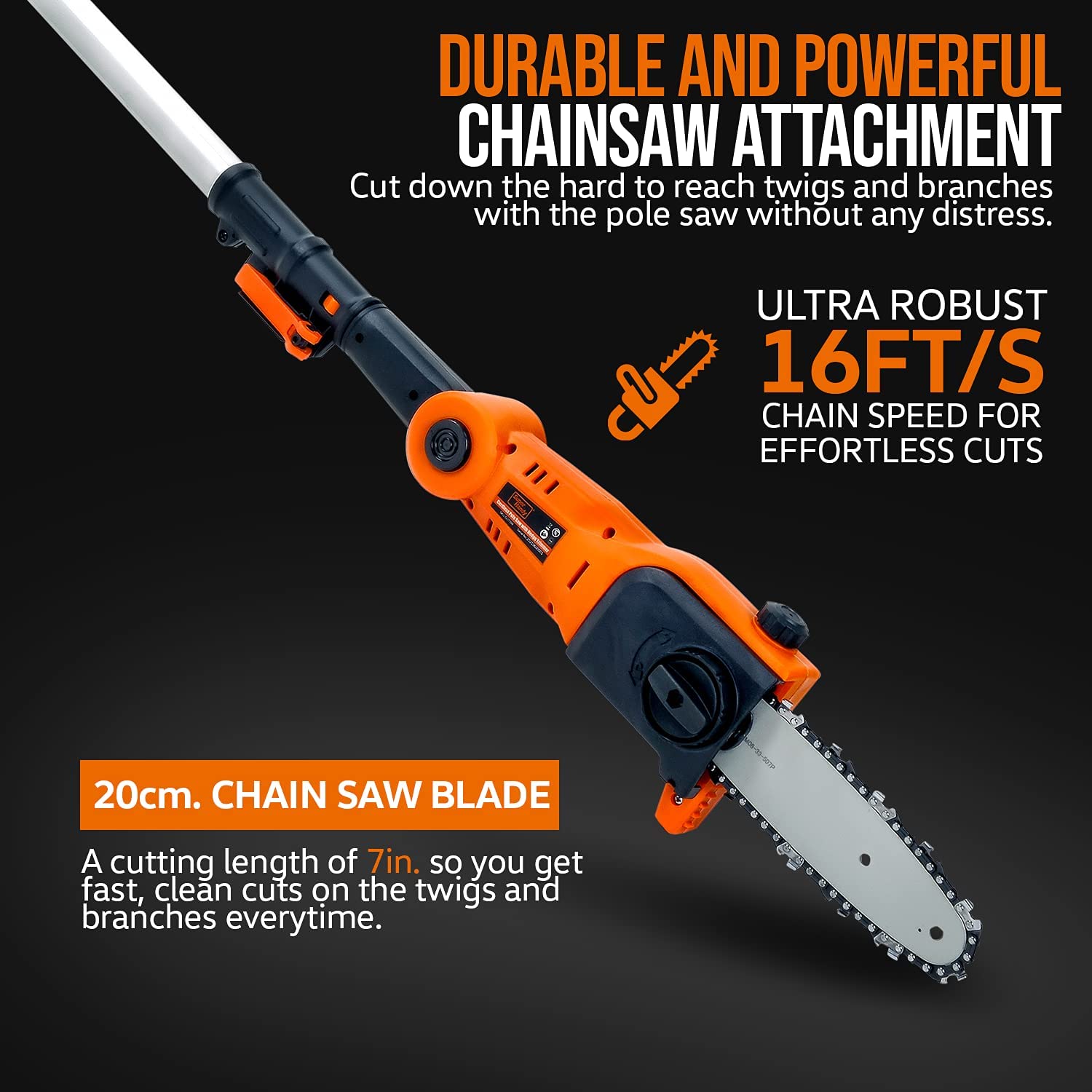 SuperHandy Pole Chain Saw Cordless 20cm with 20V Battery Pack - Great Circle UK 