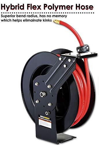 Goodyear 3/8-Inch 500 Feet Steel Hose Reel with Swivel Arm and Mounting  Bracket 300PSI