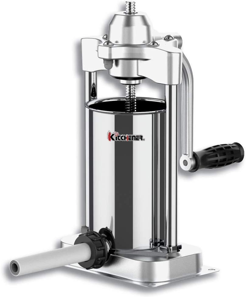 KITCHENER- Heavy Duty Sausage Stuffer/Filler/Maker with 3 Stuffing Tubes (5 Lbs Capacity) - Great Circle UK