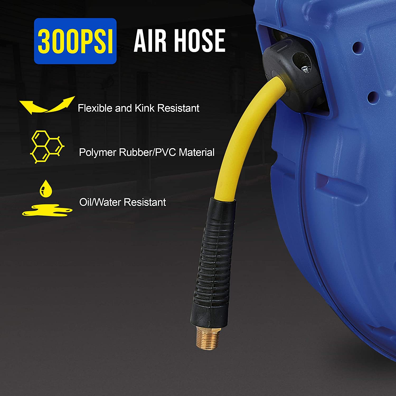 GOODYEAR Spring Driven Steel Retractable Hose Reel (3/8 in. x 100 ft.) 