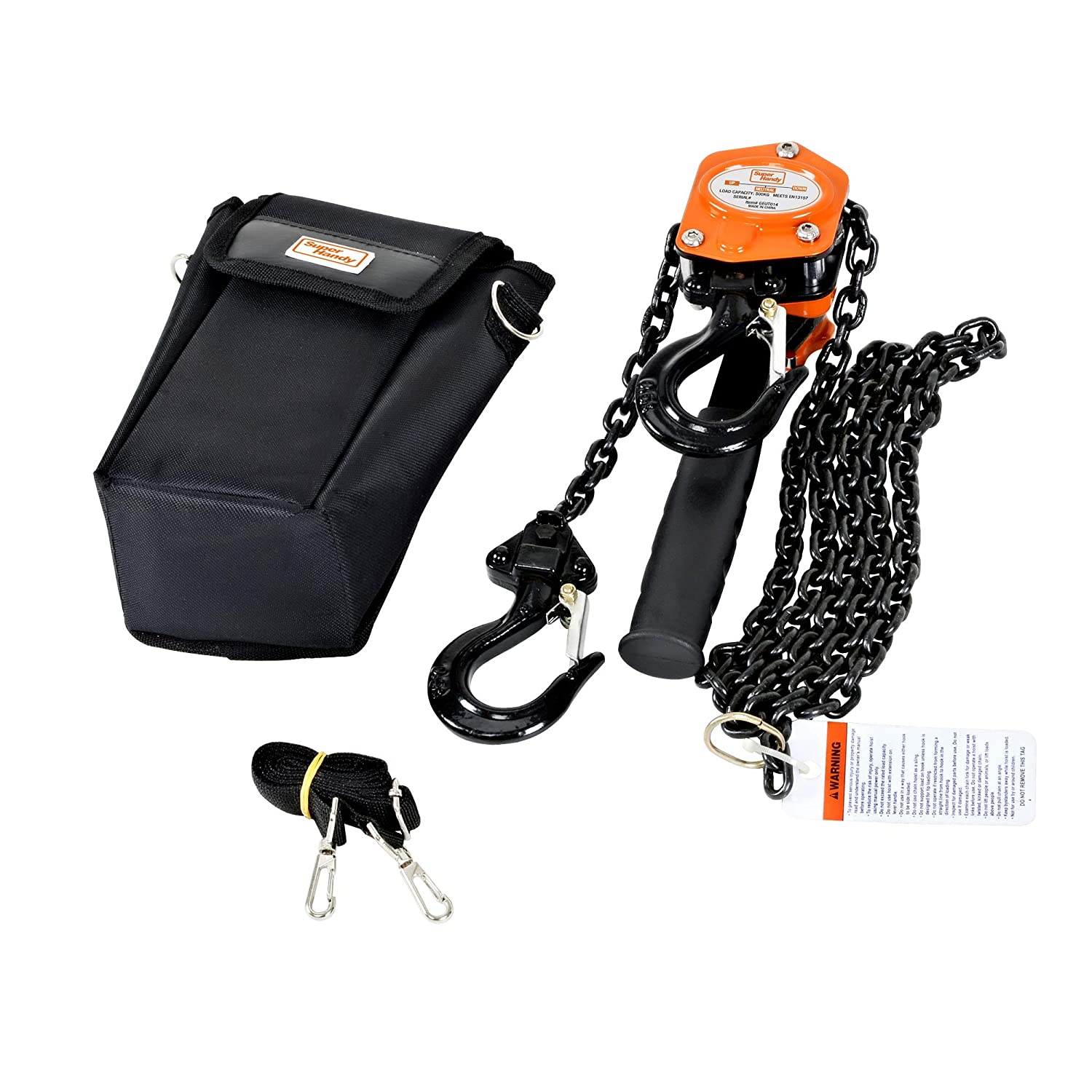 SuperHandy Mini Manual Chain Hoist 1/2 TON 1100 LBS Capacity - Great Circle UK